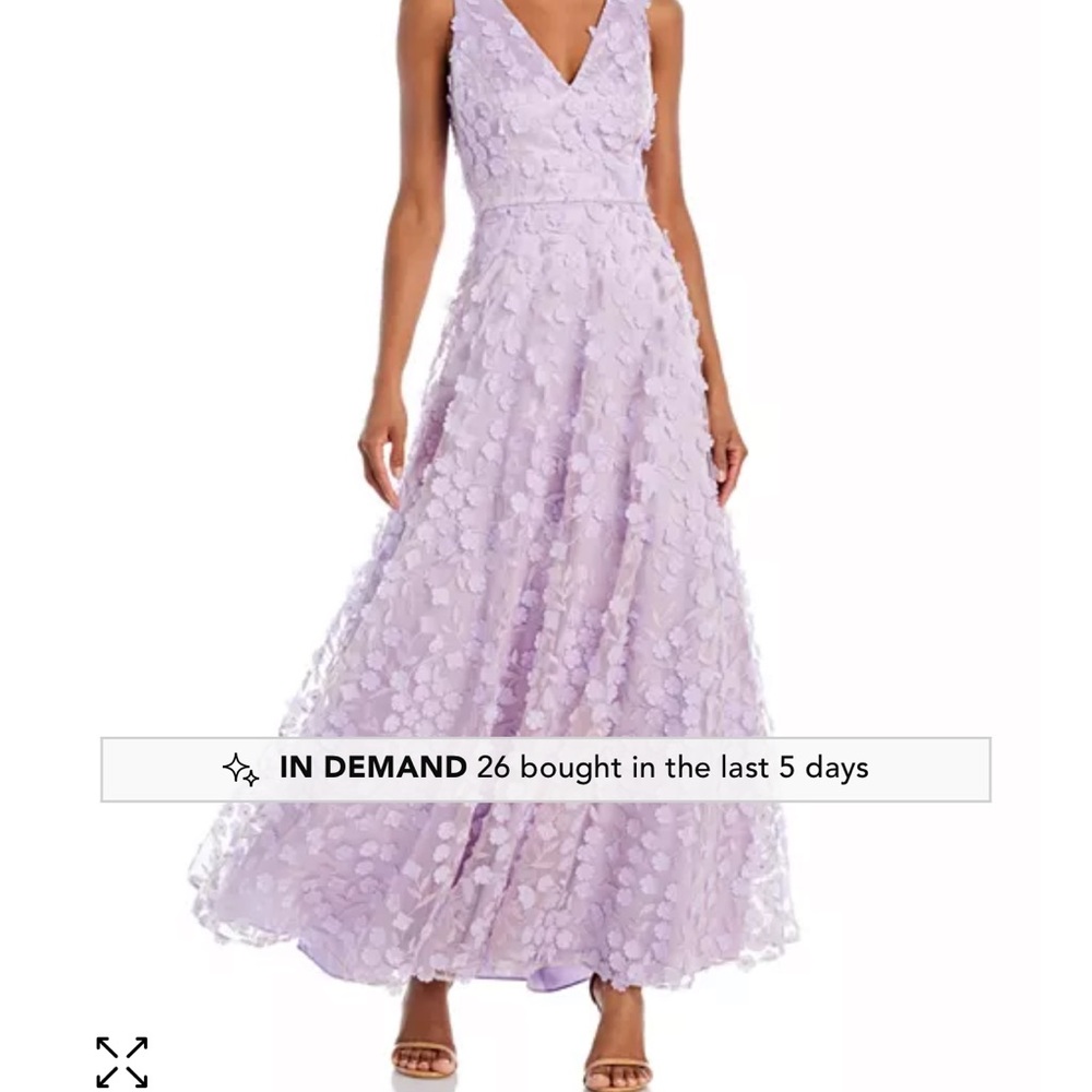 Eliza J Purple Sleeveless V-Neck Gown